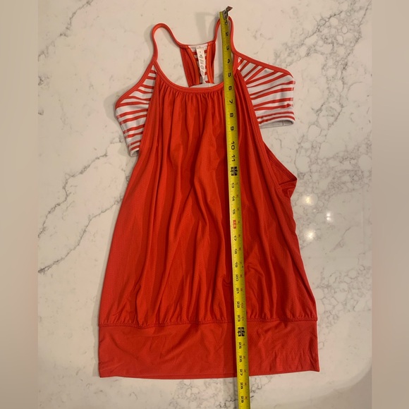 Lululemon, orange, women’s size 6 racer back tank with built in bra - Picture 6 of 6
